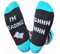 Dekzked Early Christmas Gifts for Book Lovers, Funny Reading Christmas Stocking Stuffers for Readers Book Lovers, SHHH... I'M READING Socks for Women Men Teen Girls Boys