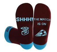 Dekzked Football Fans Gift Socks 6-12, Novelty Funny Christmas Stocking Fillers for Men Women Teenagers, Shhh! The Match Is On Socks for Football Lovers