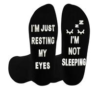 Dekzked Funny Christmas Gifts for Dad Husband Grandad Birthday Gifts, Novelty Xmas Stocking Fillers for Men Women, I'm Not Sleeping I'm Just Resting My Eyes Socks 6-11