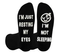 Dekzked Funny Christmas Gifts for Dad Husband Grandad Birthday Gifts, Novelty Xmas Stocking Fillers for Men Women, I'm Not Sleeping I'm Just Resting My Eyes Socks 6-11