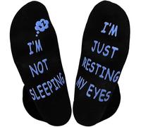 Dekzked Funny Christmas Gifts for Dad Husband Grandad Birthday Gifts, Novelty Xmas Stocking Fillers for Men Women, I'm Not Sleeping I'm Just Resting My Eyes Socks 6-11