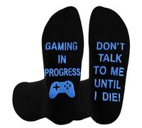 Dekzked Funny Christmas Gifts for Kids Teens Adults Men Womens Birthday Gifts, Novelty Xmas Stocking Fillers for Dad Husband Son Boys, Do Not Disturb I'm Gaming Socks 6-11