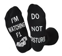 Dekzked Funny F1 Fans Gift Socks,Do Not Disturb I'm Watching F1 Socks Mens Birthday Present for F1 Lover Novelty Racing Car Fans Gifts (UK, Alpha, One Size, Regular, Regular, Black01)