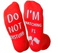 Dekzked Funny Gifts for Formula 1 Fans,Do Not Disturb I'm Watching F1 Socks for Racing Car Lovers Dad Husband Boyfriend Teens,Novelty Christmas Stocking Fillers for Men Women