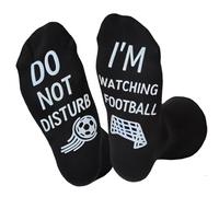 Dekzked Funny Socks for Men Women Do Not Disturb I'm Watching Football Socks,Anti-slip Cotton Lounge Socks, Novelty Birthday Gifts for Football Fans (UK, Alpha, One Size, Regular, Regular, Black)