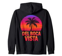 Del Boca Vista Retro Sunset Florida Vintage Zip Hoodie