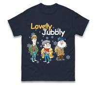 Del Boy Rodney Uncle Albert Lovely Jubbly Christmas T Shirt, Xmas Festive Tee Top, Xmas Gift Top Navy
