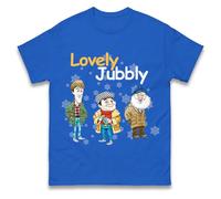 Del Boy Rodney Uncle Albert Lovely Jubbly Christmas T Shirt, Xmas Festive Tee Top, Xmas Gift Top Royal Blue