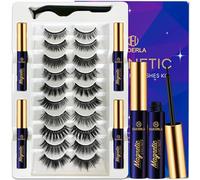 DEL DUOERLA DUOERLA Magnetic Eyelashes Kit with Eyeliner - Reusable False Eyelashes 3D 5D Natural Look Magnetic Eyelashes for Women Easy to Use, 10 Pairs Kit B:10