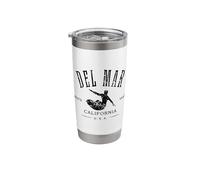 Del Mar California Surf Distressed Design Stainless Steel Insulated Tumbler