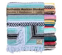 Del Mex Classic Mexican Falsa Blanket Vintage Style (Sea Foam Dream)