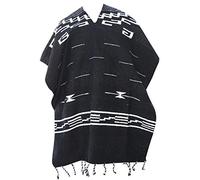 Del Mex Clint Eastwood Spaghetti Western Cowboy Poncho Costume Sweater, Handwoven Made in Mexico - black - Large