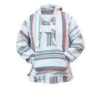 Del Mex Mexican Baja Hoodie Sweatshirt Pullover Jerga Surf Poncho Drug Rug - Multicolored - Medium