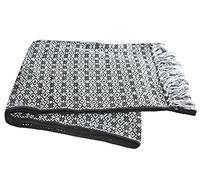 Del Mex Mexican Rebozo Blanket, Shawl, and Doula (Regular (6 ft x 2.5 ft), Black/White)
