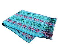 Del Mex Mexican Rebozo Blanket, Shawl, and Doula (Regular (6 ft x 2.5 ft), Turquoise)
