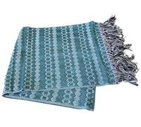 Del Mex Mexican Rebozo Shawl Blanket Doula (Green/White, Regular (6 ft x 2.5 ft))