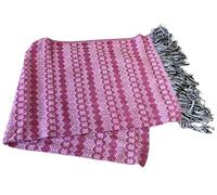 Del Mex Mexican Rebozo Shawl Blanket Doula (Pink/White, Regular (6 ft x 2.5 ft))