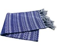 Del Mex Mexican Rebozo Shawl Blanket Doula (Regular (6 ft x 2.5 ft), Blue/White)