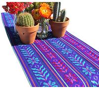 Del Mex Woven Rebozo Style Mexican Table Runner Scarf (Purple)