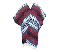 Del Mex Youth Child Classic Mexican Blanket Poncho Pancho Costume Red