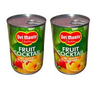 Del Monte Fruit Cocktail in Juice No Added Sugar 2 Pack - Canned Mixed Fruit 2 x 415g - Fruit Cocktail in Juice - Includes Gifty Goodness Shopping List