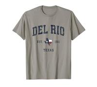 Del Rio Texas TX Vintage State Flag Sports Navy Design T-Shirt