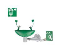 Delabie Manually operated wall safety eyewashers including Green 195 mm 9102