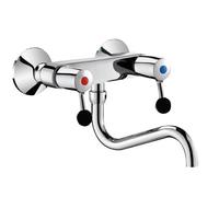 Delabie Wall Mounted Basin Tap Chrome 200 mm 5645T2