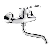 Delabie Wall Mounted Basin Tap Chrome Longueur de bec 200 mm 2519