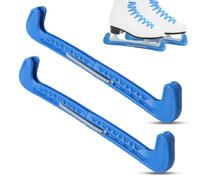 DELAESI Ice Skate Guards 1 Pair Ice Skate Blade Covers Adjustable Ice Skate Covers with Spring Ice Skating Accessories Figure Skating Guard for Most Ice Skate Sizes (Blue)