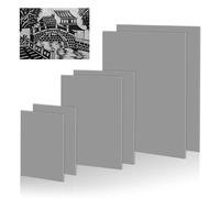 DELAESI Lino Printing Kit 6 PCS A4 A5 A6 Lino Sheets Soft Lino Printing for Printmaking Lino Printing Art and Craft (Grau)