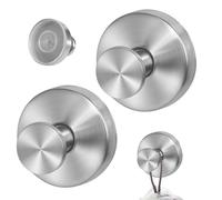 DELAESI Suction Hooks 2 Pieces Shower Hooks Stainless Steel Suction for Wall Glass Mirror Smooth Surface (Silver)