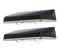 Delaiglow Solar Fence Lights Outdoor Garden, 2 Pack Wall Lights Outdoor with Warm White & RGB 7 Colors, IP67 Waterproof, 10H Auto Lighting for Patio, Yard, Decking