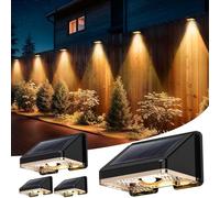 Delaiglow Solar Wall Lights 4 Pack - IP67 Waterproof Warm White Outdoor Lighting for Gardens, Wall & Patio, Decorative Ambient Lighting