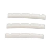 Delaman 3Pcs Curved Bottom Bass Nut, 4 String Slotted Bone Bass Nut Replacement for Fender, Curved Bottom Nut, Bone Material