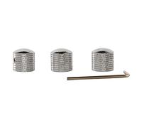 Delaman 3PCS Guitar Dual Stacked Knobs, Tone Control Metal Knob Replacement for Electric Guitar Bass GD105, Chrome Finish, Guitar Control Knobs