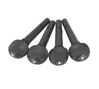 Delaman 4 Pcs Quality Violin Strings Shaft Tuning Pegs, Ebony Solid Wood Accories for 1/4 Violin, Wooden Violin Tuning Pegs, Violin Strings Shaft