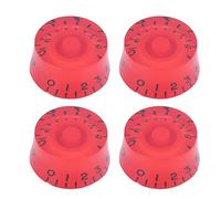 Delaman 4Pcs Acrylic Bass Knobs, Electric Guitar Volume Control Potentiometer Hat, Gold on Black, Guitar Accories