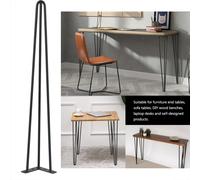 Delaman 4Pcs Hairpin Table Legs, Heavy Duty Desk Legs 28 Inch 3 Rod
