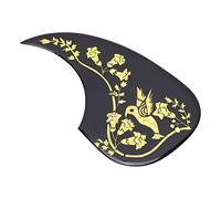 Delaman Acoustic Guitar Pickguard, PVC Plastic Thickened Guard Plate, Musical Instrument Accory, Guitar Decorative Guard, 24 x 20 cm, Black
