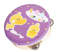 Delaman African Shaker Rattle, Handheld Tambourine with Crisp Sound, 15 cm Wooden Drum Bell, Rhythm Percussion Instrument, Musical Toy Gift for Kids