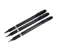 Delaman Calligraphy Brush Pen Kit of 3 pcs Pens Soft Tip Black Ink for Signature Painting Sketch Drawing