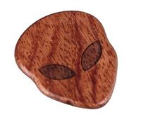 Delaman Cool Skull Guitar Pick, Solid Wood Musical Instrument Accory Type A, Rosewood, Halloween Design, Skull Pattern, Unique Guitar Pick, Ideal for Musicians