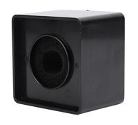 Delaman Cube Microphone Stand Cube Microphone Stand, ABS Sponge Material Square Microphone Holder, Profional Interview Mic Flag Logo Station, Compact Design for Studio and Event Use