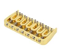 Delaman Electric Guitar Fixed Short Bridge, 7 String Hardtail Design, Non-Tremolo, Through Body, Golden Finish, Guitar Parts and Accories