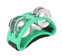 Delaman Foot Tambourine Percussion, Jingle Bell Tambourine Musical Instrument for Guitar and Drum, Green, Foot Percussion Shaker, Ideal for Musicians