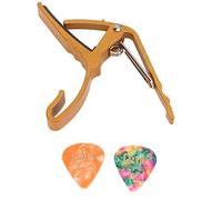 Delaman Guitar Capo, Alloy Quick Tone Change Portable Accory for Playing Performance, Metal Capo for Electric and Acoustic Guitars, Gold Finish