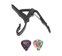 Delaman Guitar Capo, Alloy Quick Tone Change Portable Instrument Accory for Playing Performance, Metal Capo for Electric and Acoustic Guitars, Black