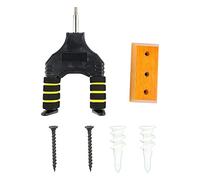 Delaman Guitar Hanger Wall Mounted, Automatic Locking Steel with Solid Wood Base, High Load Bearing Guitar Hook Holder, Wall Mount Bracket for Electric and Acoustic Guitars