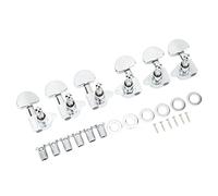 Delaman Guitar Machine Head Tuner, Metal Semicircle Totally ed Tuning Pegs for Replacement, 3L3R, Silver, Guitar Tuning Keys and Accories